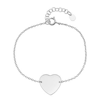 Pulsera corazón plata con grabado - 2285