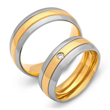 Alianzas doradas con grabado - 0325