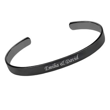 Brazalete negro de acero inoxidable - 2383