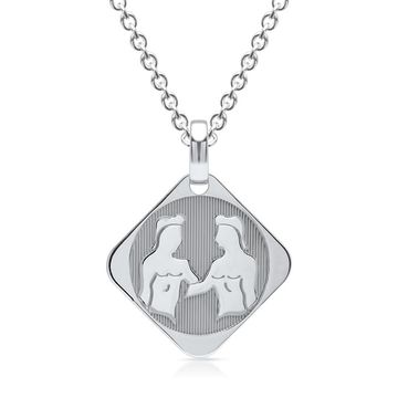 Colgante de plata signo del zodiaco Géminis - 0923