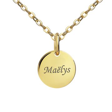 Colgante redondo de oro con grabado - 2696