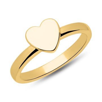 Anillo corazón dorado con grabado – 2233