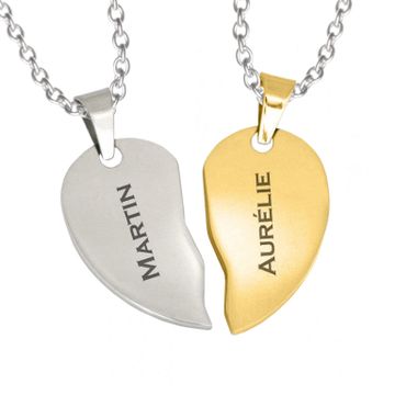 Colgantes corazón con grabado - 1852