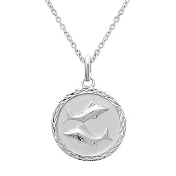 Colgante de plata signo del zodiaco Piscis - 2795