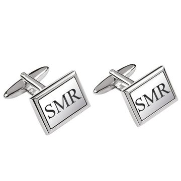 Gemelos rectangulares con grabado - 2524