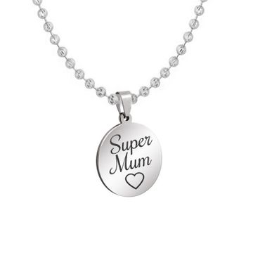 Colgante redondo de acero inoxidable con grabado - 2523