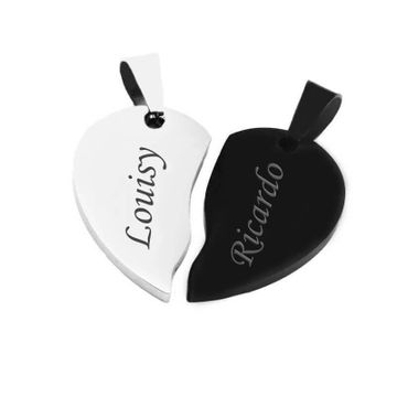 Colgantes corazón con grabado - 2121