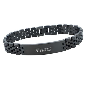 Brazalete hombre acero negro con grabado - 2932