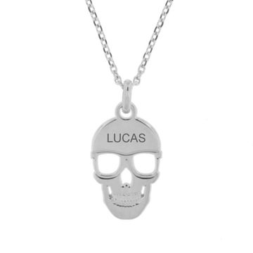 Colgante calavera de plata personalizable - 2345