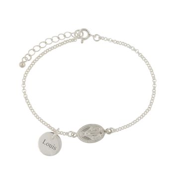 Pulsera de plata Virgen Maria personalizable - 2364