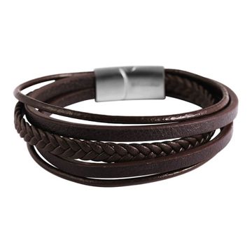 Pulsera de cuero marrón con grabado 1860