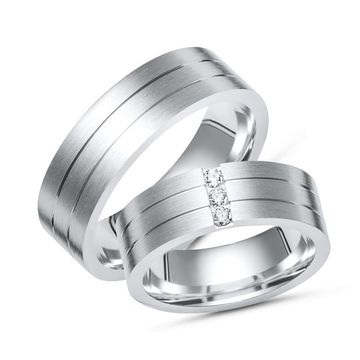 Alianzas de  plata con grabado - 0316