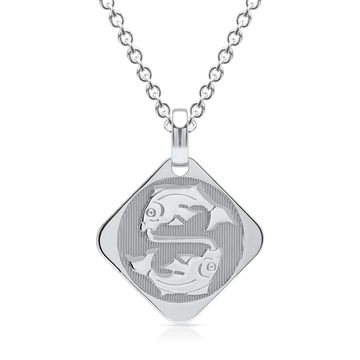 Colgante de plata signo del zodiaco Piscis - 0920