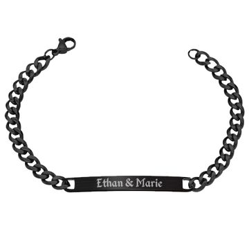 Pulsera personalizada de acero negro-2472