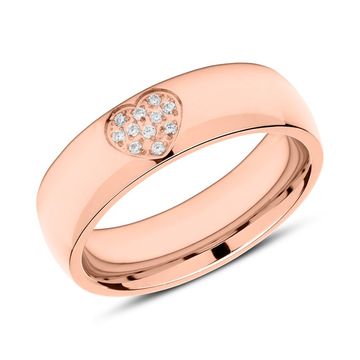 Anillo rosado corazón circonita con grabado - 2227
