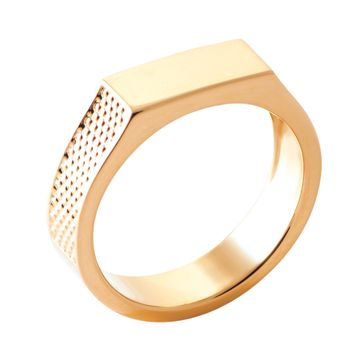 Anillo de sello chapado en oro con grabado - 2714