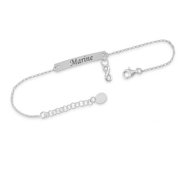 Esclava de plata Infinito con grabado - 2312