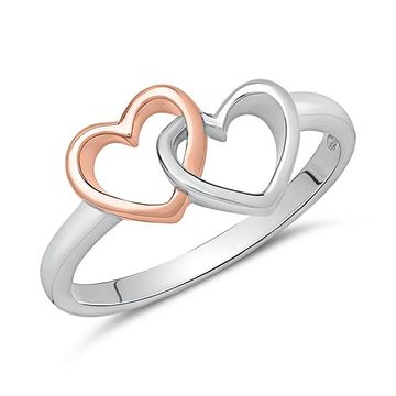 Anillo corazones plata con grabado - 2230
