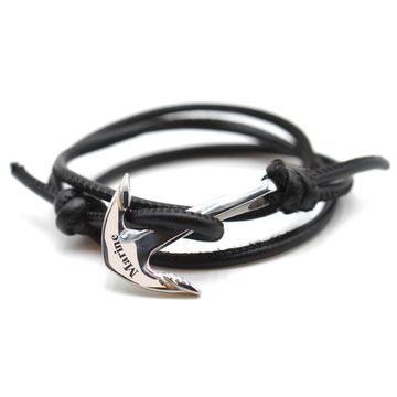 Pulsera de cuero ancla personalizable - 2214