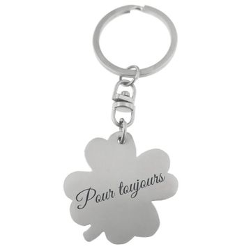 Llavero de trébol con grabado - 2493