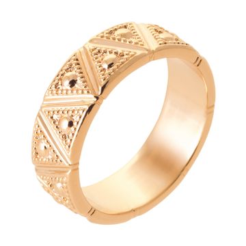 Anillo chapado en oro con relieve - 2730