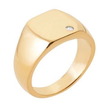 Anillo de sello chapado en oro con grabado - 2713