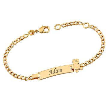 Pulsera chapada en oro con motivo de oso - 2769