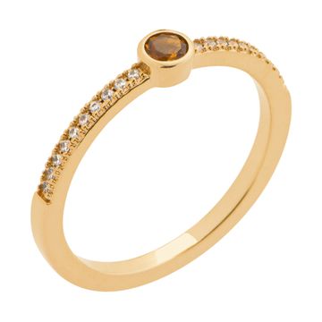 Anillo con circonita de color champán - 2723