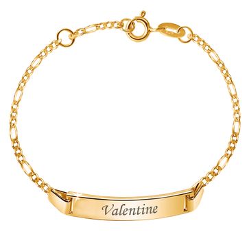 Pulsera de plata dorada con grabado - 2929