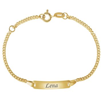 Pulsera de plata chapada en oro con grabado - 2127