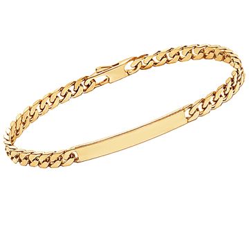 Pulsera de eslabones chapados en oro con grabado 6mm - 2764