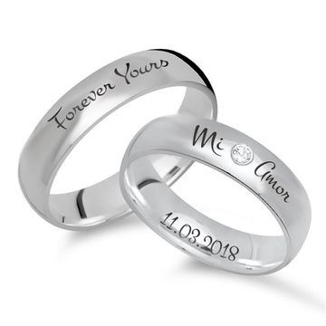 Alianzas de plata con grabado - 0311