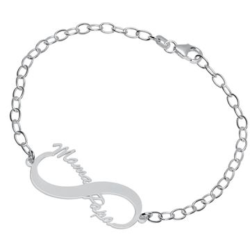 Pulsera Infinity de plata con nombre 1930