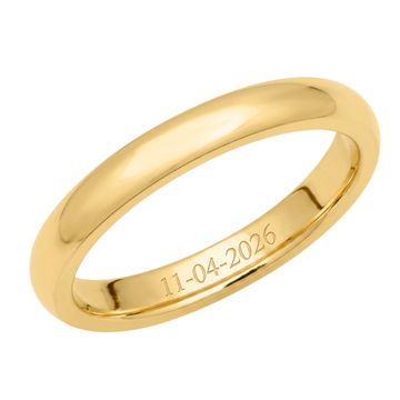 Anillo acero inoxidable dorado con grabado - 1426