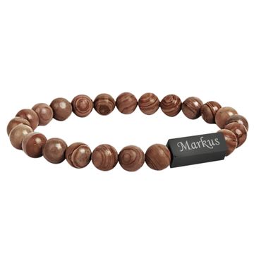 Pulsera de cuentas de madera con grabado - 2903