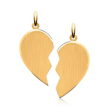 Colgante corazón de plata dorada con grabado - 1581