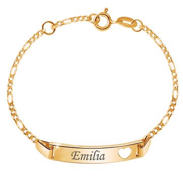 Pulsera con corazón de plata dorada personalizada - 2927