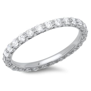 Anillo circonita plata con grabado - 1392