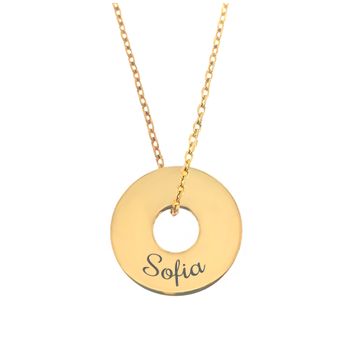 Jetón dorada con collar y grabado - 2460