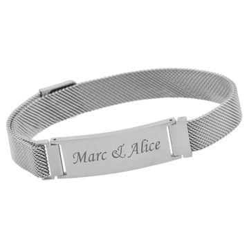 Pulsera de acero con malla milanesa - 2373
