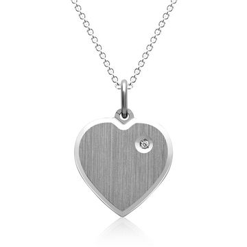 Colgante corazón plata con grabado - 1113