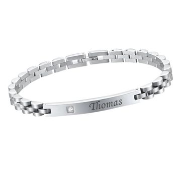 Pulsera de acero inoxidable con grabado - 2945