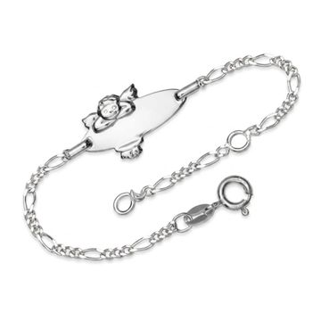 Esclava de plata ángel con grabado - 0220