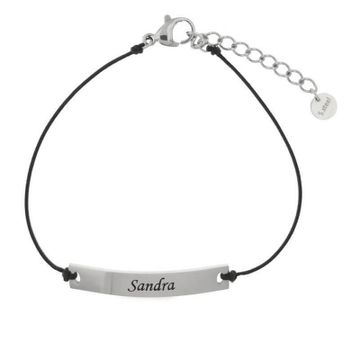 Pulsera de cordón con placa personalizable - 2139