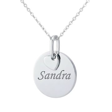 Colgante de plata con un corazón y grabado - 2937
