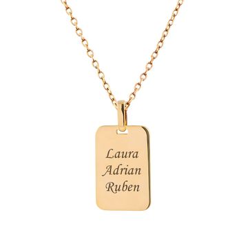 Colgante dogtag chapado en oro - 2428