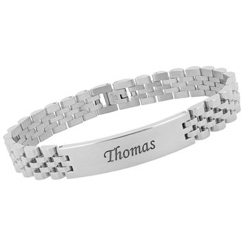 Pulsera de acero inoxidable con grabado 2898