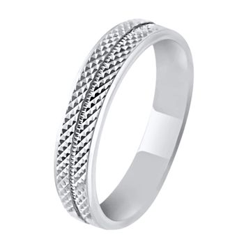 Anillo de plata rodiada con grabado - 2734