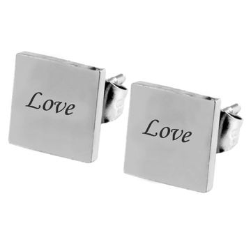 Pendientes de presión con grabado - 2085