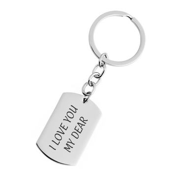 Llavero de acero inoxidable con grabado - 1858